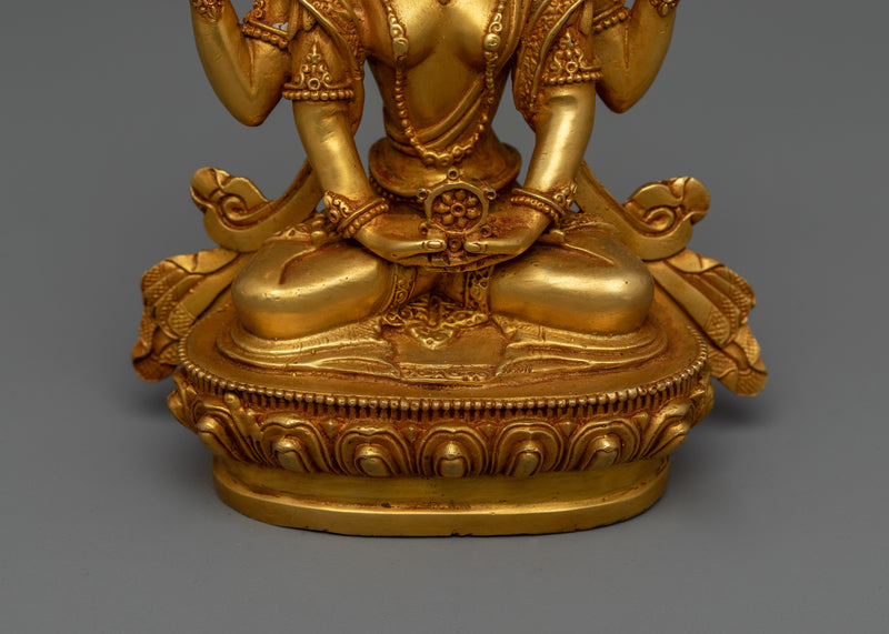 Machine-Made Prajnaparamita Statue | Gold Electroplated Mother of Wisdom