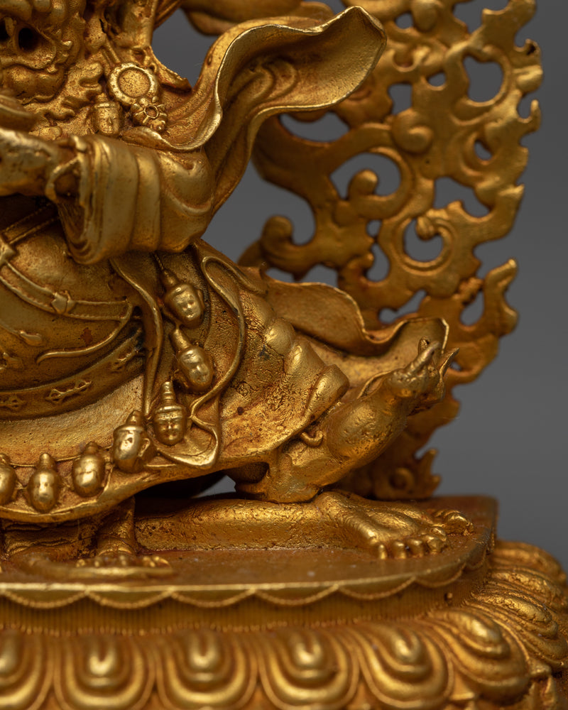 Machine-Made Mahakala Bernagchen Statue | Gold Electroplated Protector of Dharma