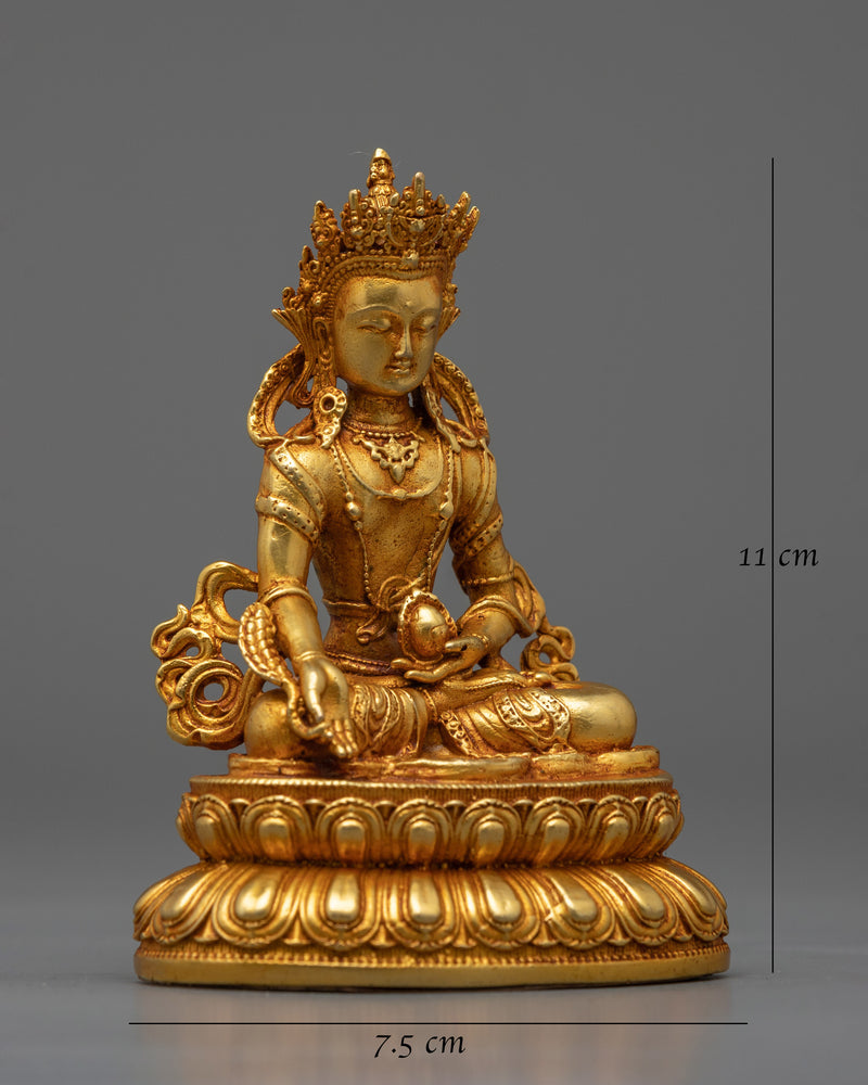 Machine-Made Kshitigarbha Statue | Gold Electroplated Earth Store Bodhisattva