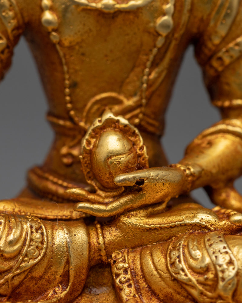 Machine-Made Kshitigarbha Statue | Gold Electroplated Earth Store Bodhisattva