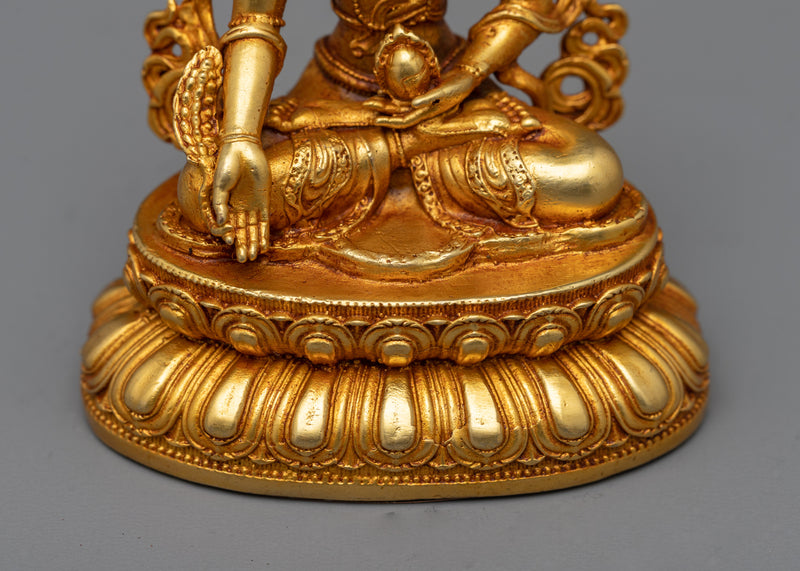 Machine-Made Kshitigarbha Statue | Gold Electroplated Earth Store Bodhisattva