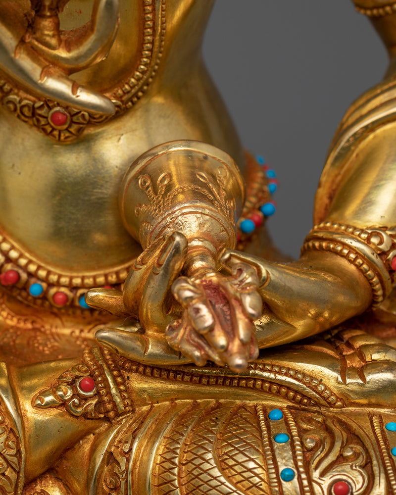 Vajrasattva, The Primordial Buddha Sculpture | 24K Gold Gilded Essence of Purity