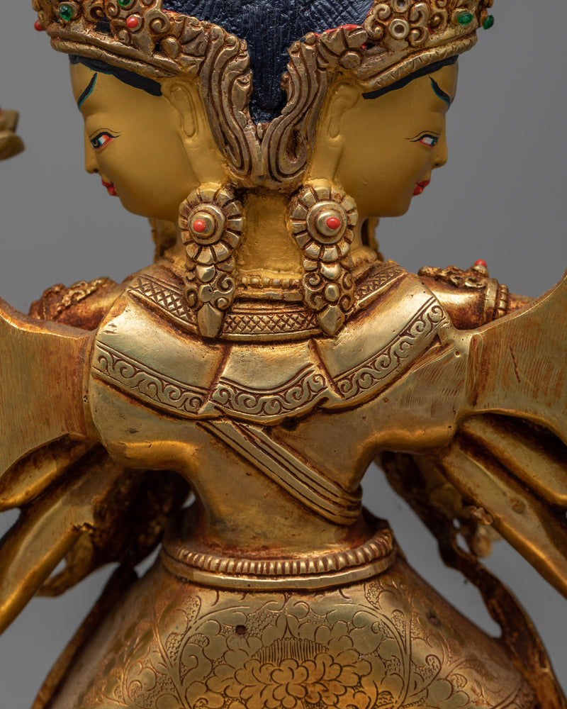 1000-Armed Dukar Statue | 24K Gold Gilded Protector of Purity