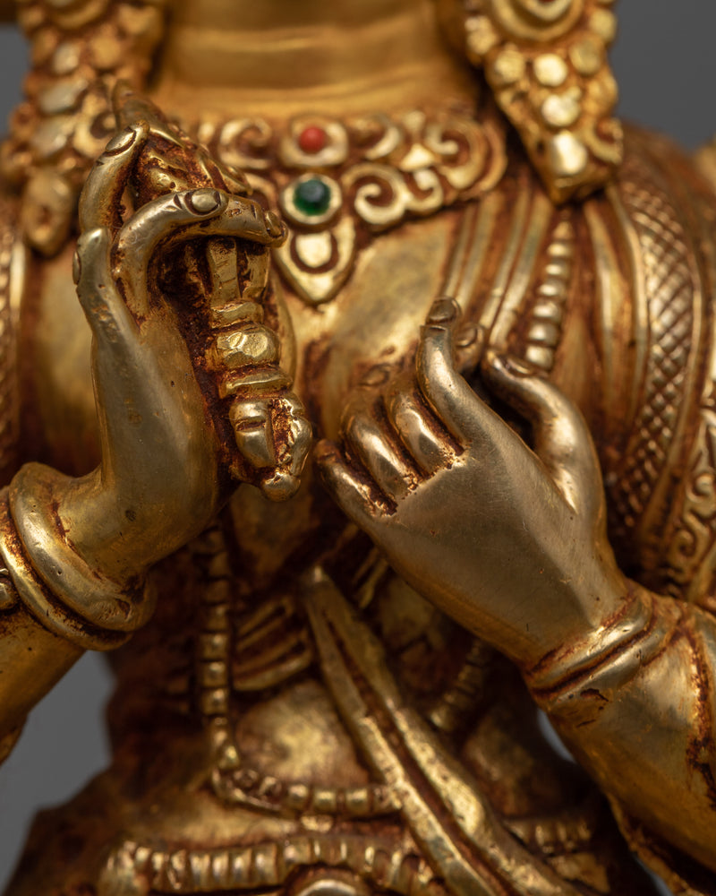 1000-Armed Dukar Statue | 24K Gold Gilded Protector of Purity