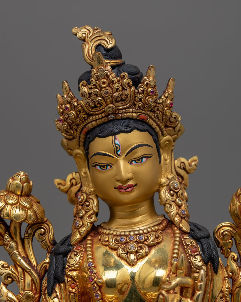 Exquisite Bodhisattva Set | Gold Gilded Copper Statues from Nepal