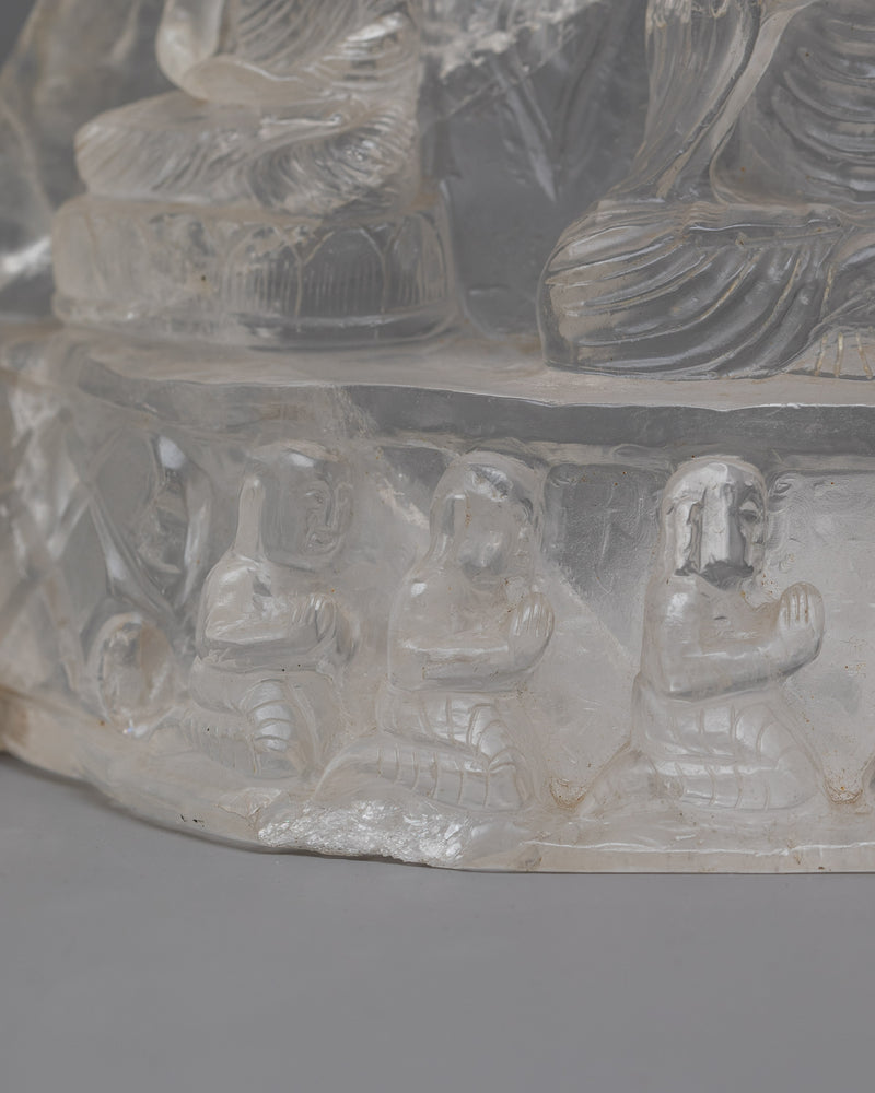 Buddha's Life Story Crystal Sculpture | Handmade in Nepal by Nepali Artists