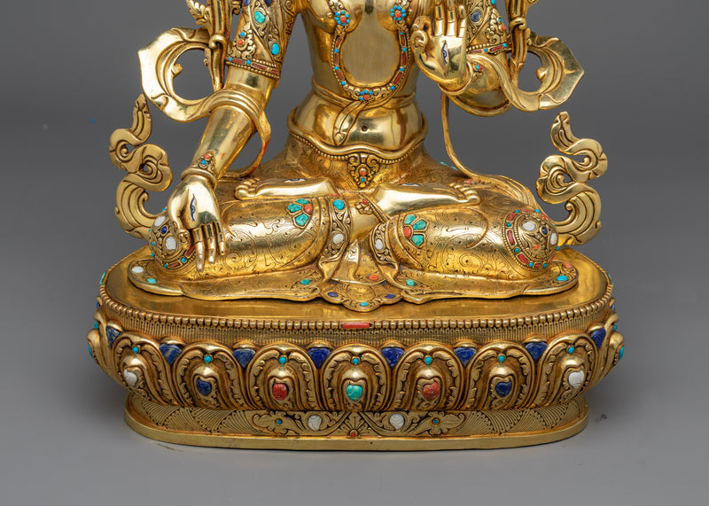 Long Life Goddess White Tara Statue | Premium handcrafted gold sculpture