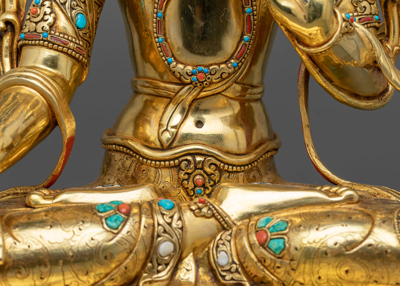 Long Life Goddess White Tara Statue | Premium handcrafted gold sculpture