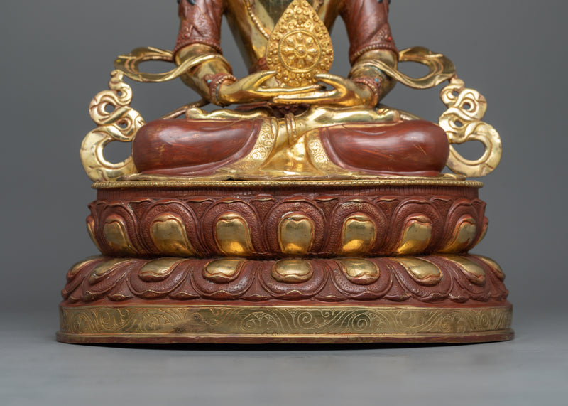 Vairocana Cosmic Buddha Statue | Half Gold Made in Nepal Figurine