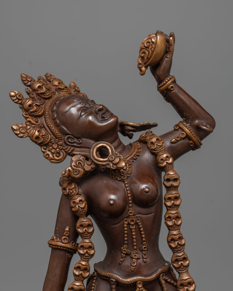 Vajrayogini Dakini Statue | Handmade Oxidized Copper Body Sculpture