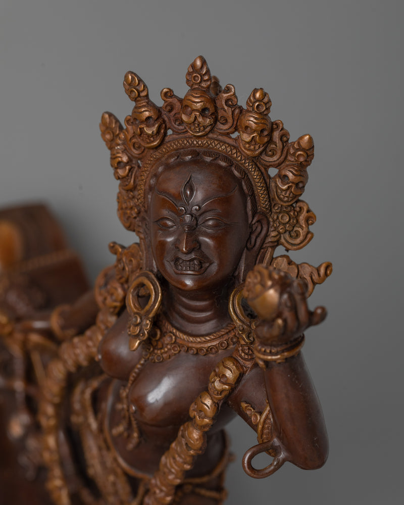 Vajrayogini Dakini Statue | Handmade Oxidized Copper Body Sculpture