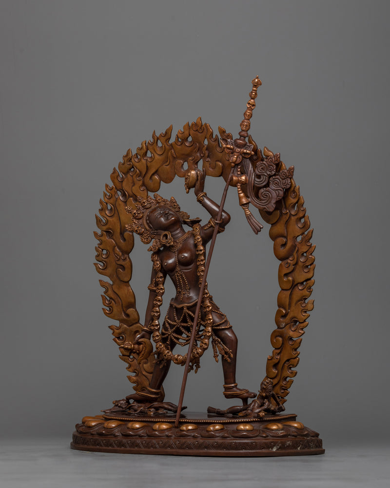 Vajrayogini Dakini Statue | Handmade Oxidized Copper Body Sculpture