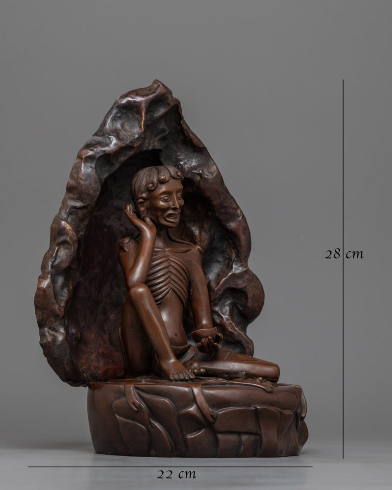 Milarepa Oxidized Copper Statue | Tibetan Buddhist Master