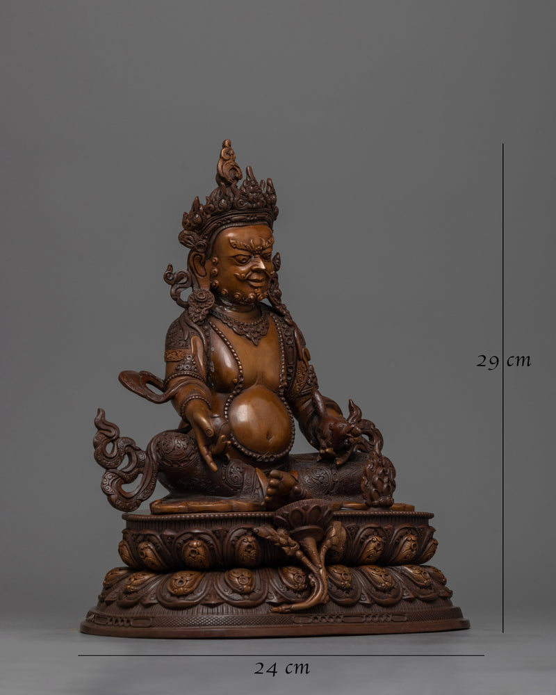 29cm Tall Dzambhala Statue | Hand-crafted Sculpture of Buddhist Wealth Deity