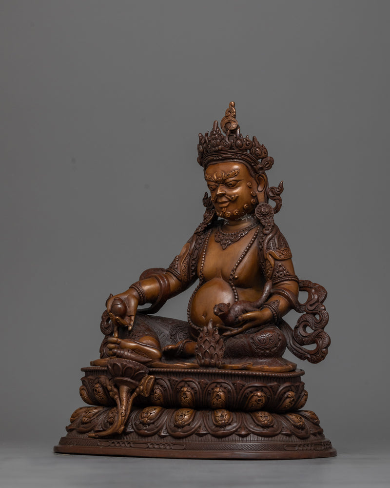 29cm Tall Dzambhala Statue | Hand-crafted Sculpture of Buddhist Wealth Deity