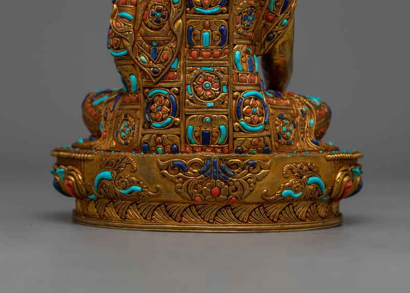 Shakyamuni Buddha Beautifully Decorated Statue | Handmade in Nepal