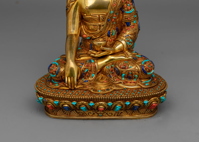 Shakyamuni Buddha Beautifully Decorated Statue | Handmade in Nepal