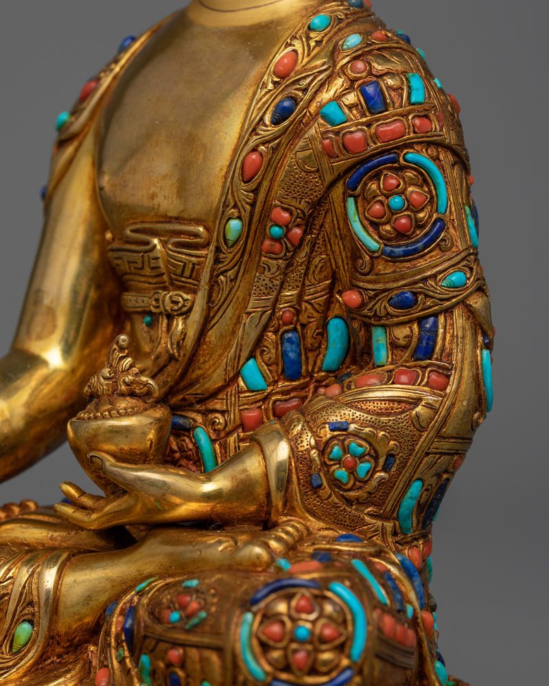 Medicine Buddha Beautifully Decorated Statue | Handmade in Nepal