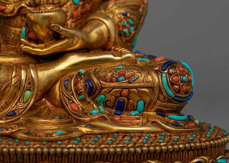 Medicine Buddha Beautifully Decorated Statue | Handmade in Nepal