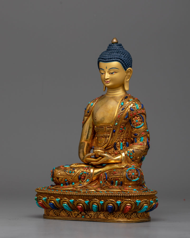 Amitabha Buddha  Beautifully Decorated Statue | Handmade in Nepal