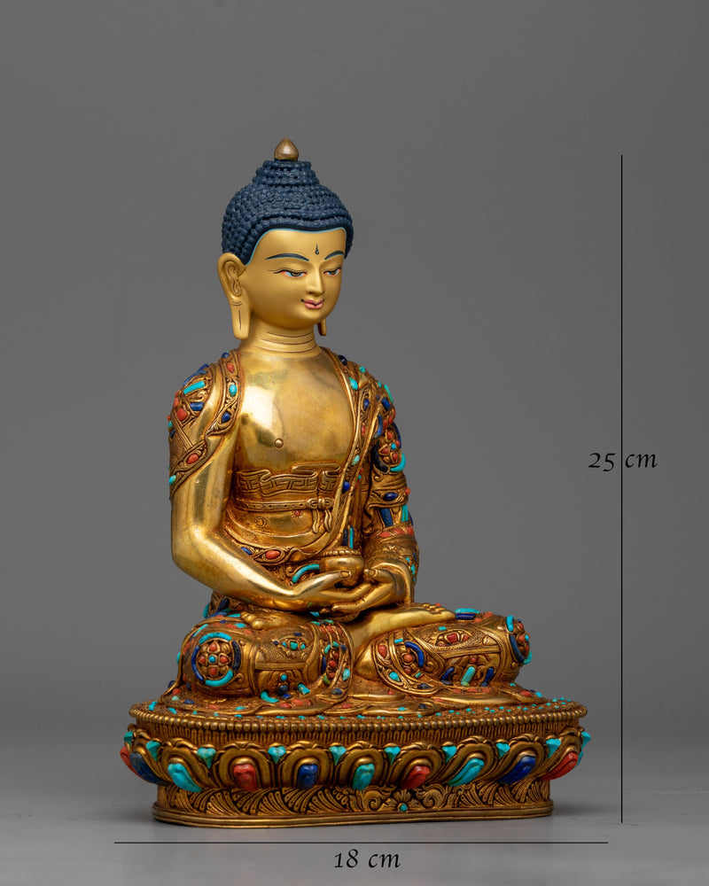 Amitabha Buddha  Beautifully Decorated Statue | Handmade in Nepal