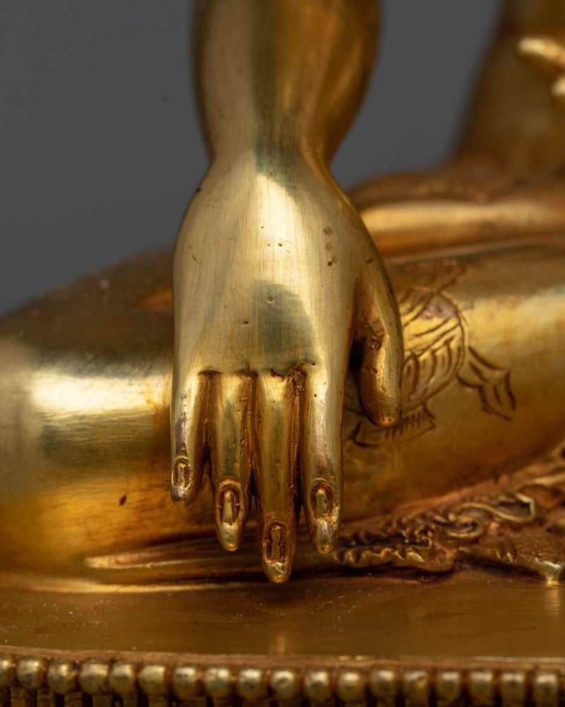 Gold Crown Shakyamuni Buddha Statue | Traditionally Hand-crafted Idol