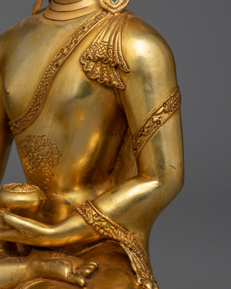 Gold Crown Shakyamuni Buddha Statue | Traditionally Hand-crafted Idol