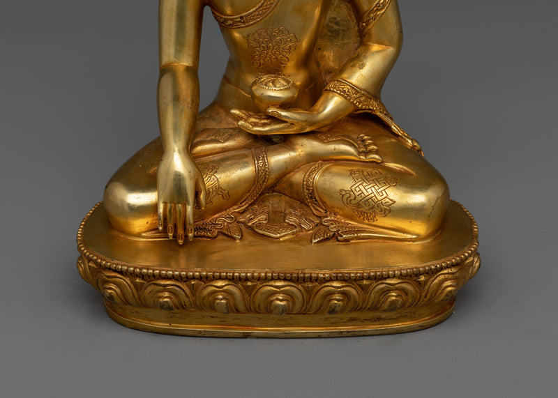 Gold Crown Shakyamuni Buddha Statue | Traditionally Hand-crafted Idol