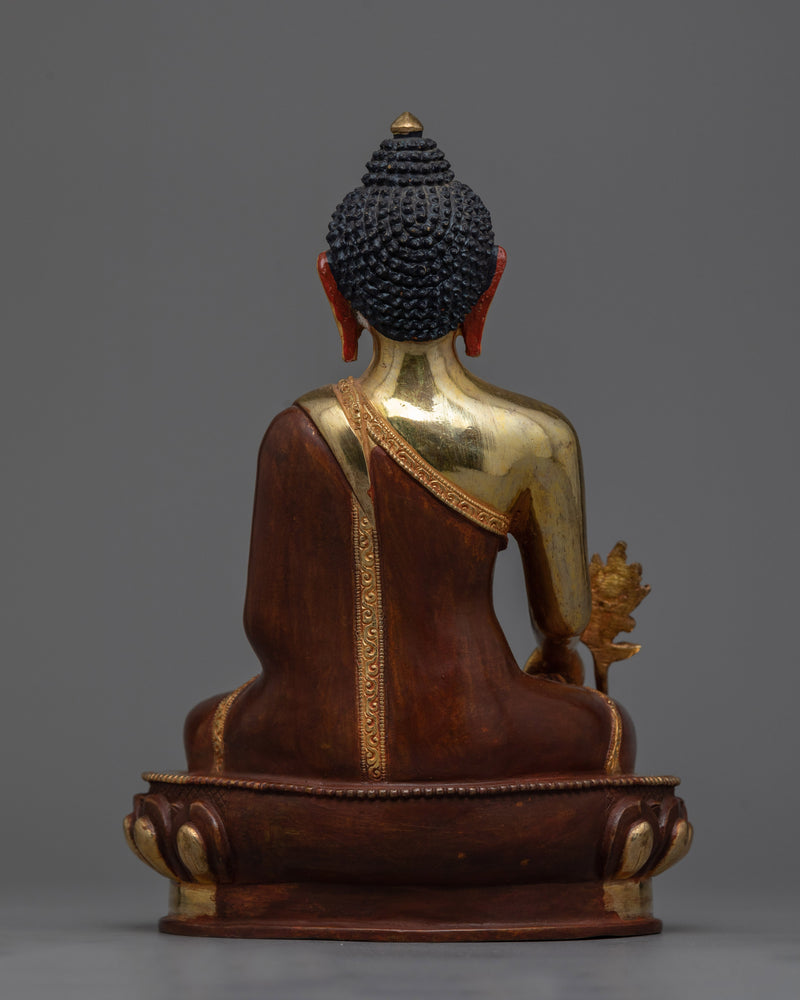 Sangey Menla (Medicine Buddha) Statue | Gold Gilded Copper Art from Nepal