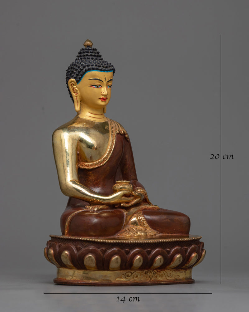 Amitabha Buddha Gold Gilded Oxidized Statue | Symbol of Infinite Light and Compassion