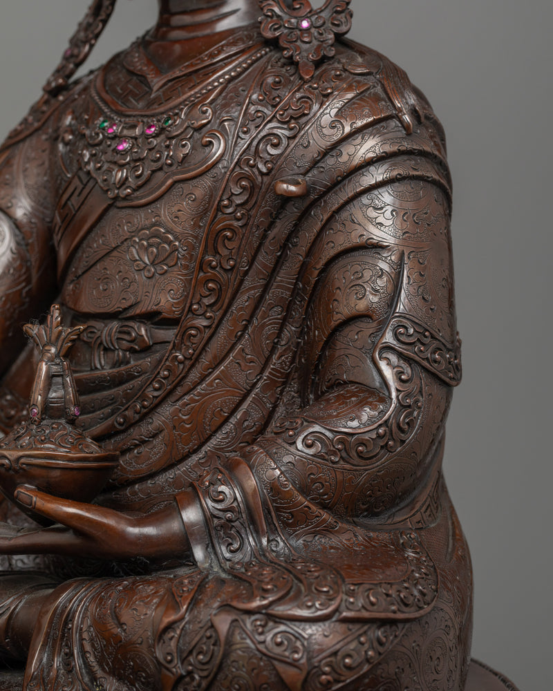 Sacred Guru Padmasambhava Sculpture | Oxidized Copper Masterpiece