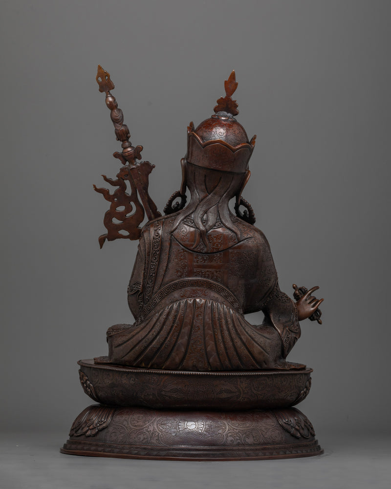 Sacred Guru Padmasambhava Sculpture | Oxidized Copper Masterpiece