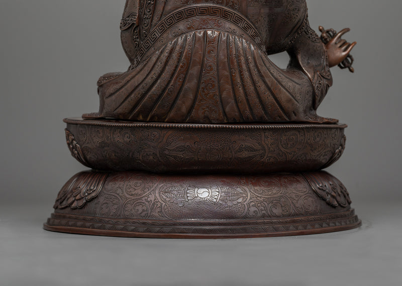 Sacred Guru Padmasambhava Sculpture | Oxidized Copper Masterpiece