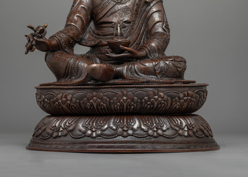 Sacred Guru Padmasambhava Sculpture | Oxidized Copper Masterpiece