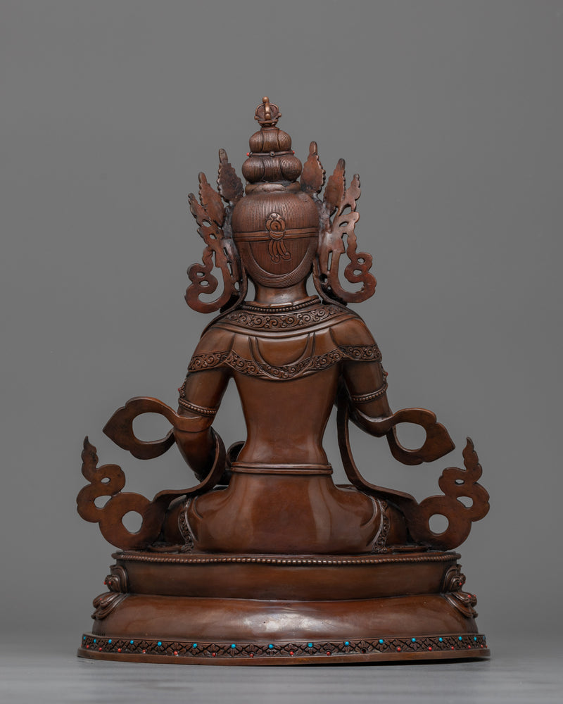 33cm Vajrasattva Statue | Tibetan Dorje Sempa Copper Sculpture