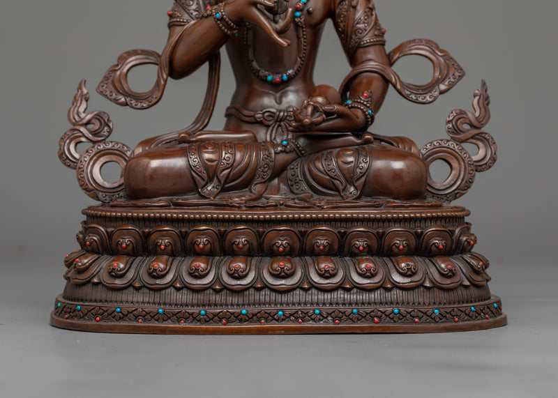 33cm Vajrasattva Statue | Tibetan Dorje Sempa Copper Sculpture