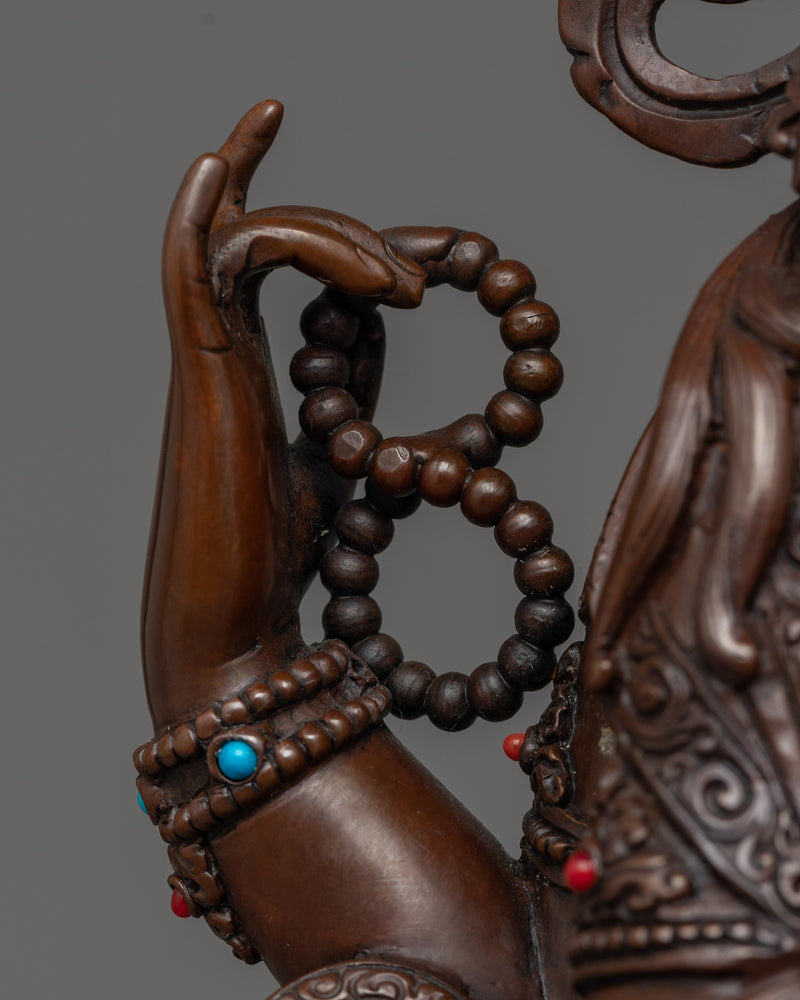 Chenrezig Serene Oxidized Statue | Handcrafted Symbol of Compassion