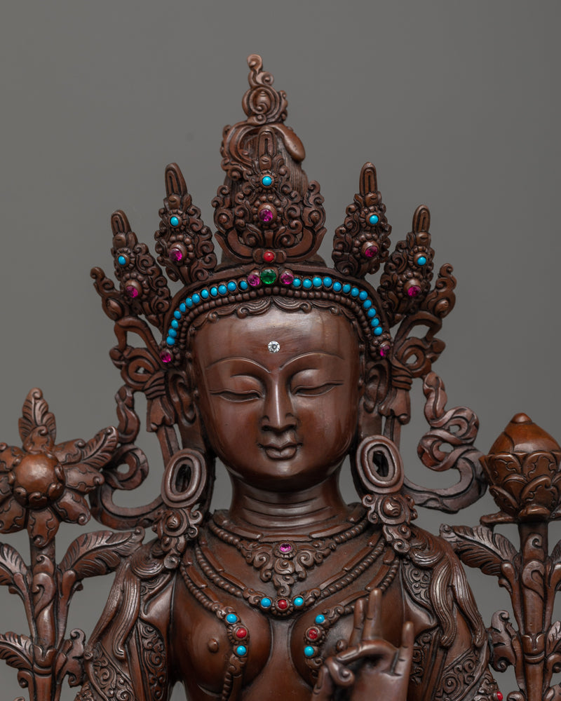 Oxidized Green Tara Figure | Handcrafted Symbol of Compassion