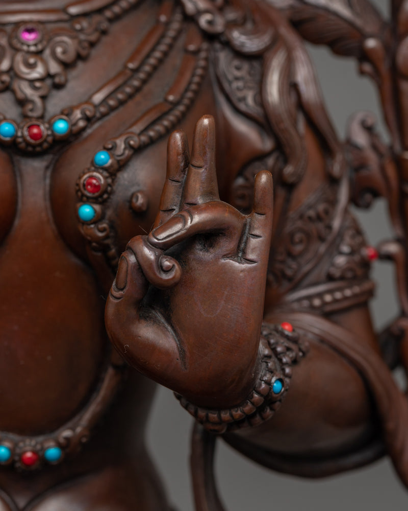 Oxidized Green Tara Figure | Handcrafted Symbol of Compassion