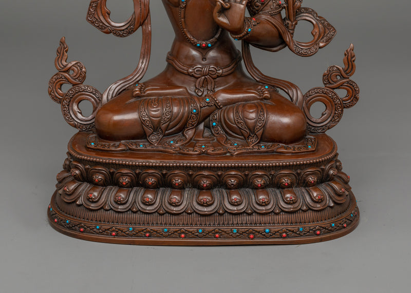 Oxidized Manjushri Figure | Handcrafted Emblem of Wisdom