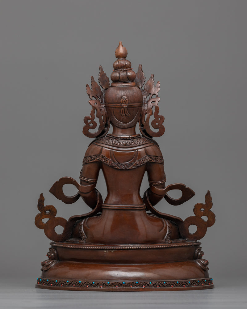 Oxidized Amitayus Figurine | Handcrafted Symbol of Longevity