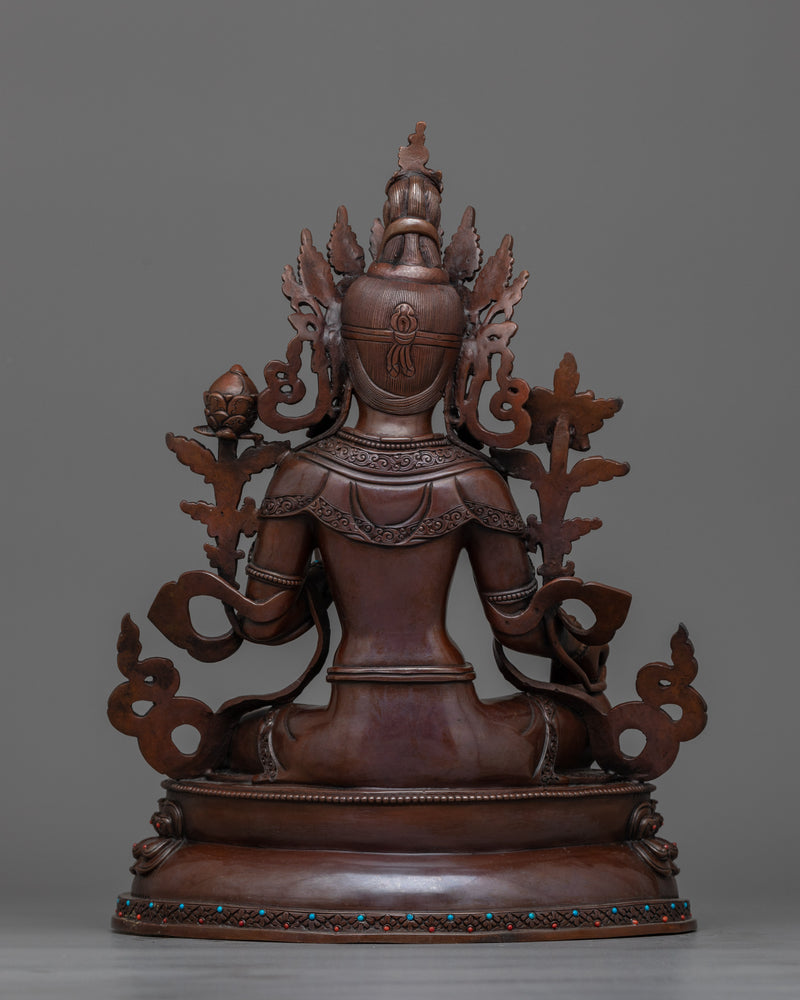 Oxidized Green Tara Figure | Handcrafted Symbol of Compassion