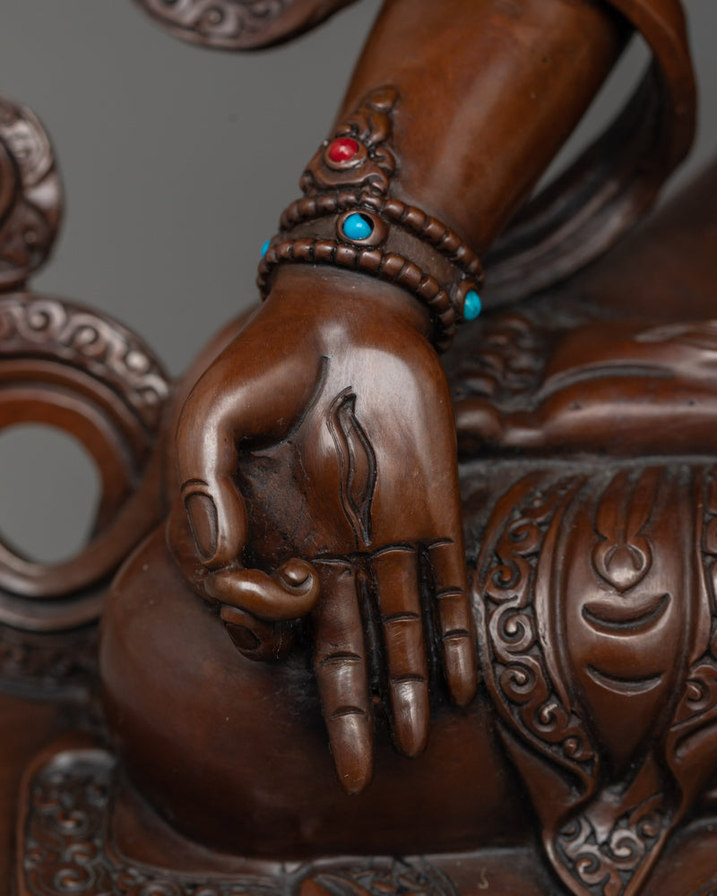 Oxidized White Tara Figure | Handcrafted Emblem of Compassion