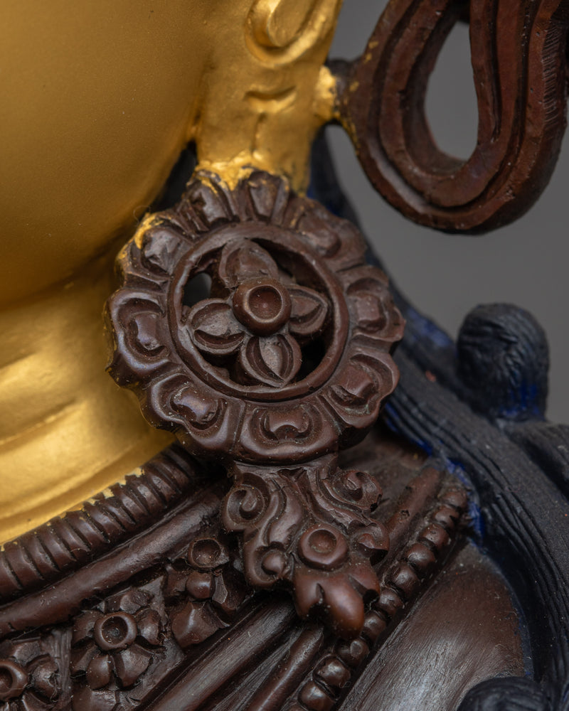 Gold Face Amitayus Statue | Handmade Sculpture of Buddha of Infinite Life