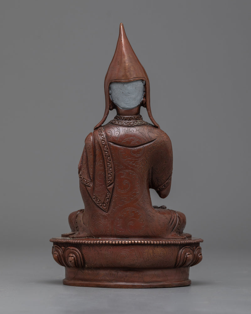 Copper Tsongkhapa With Disciples Statue | Handmade Statues of Buddhist Masters