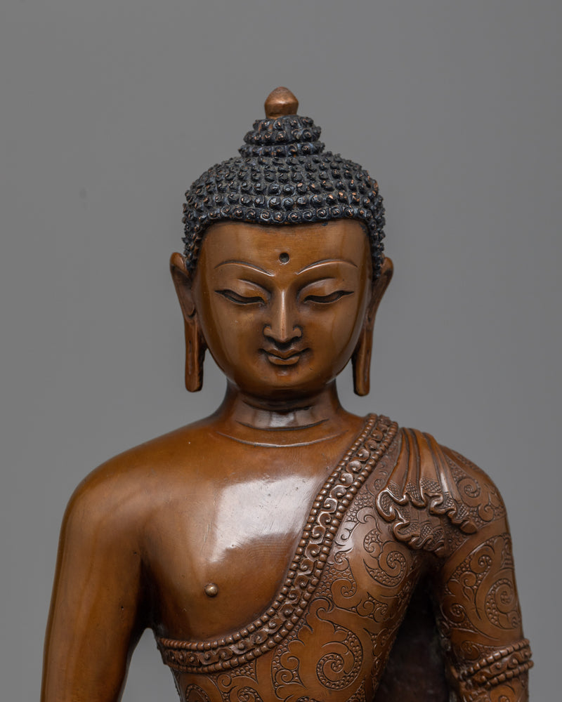 26cm Copper Amitabha Buddha Statue | Handcrafted Art of Nepal