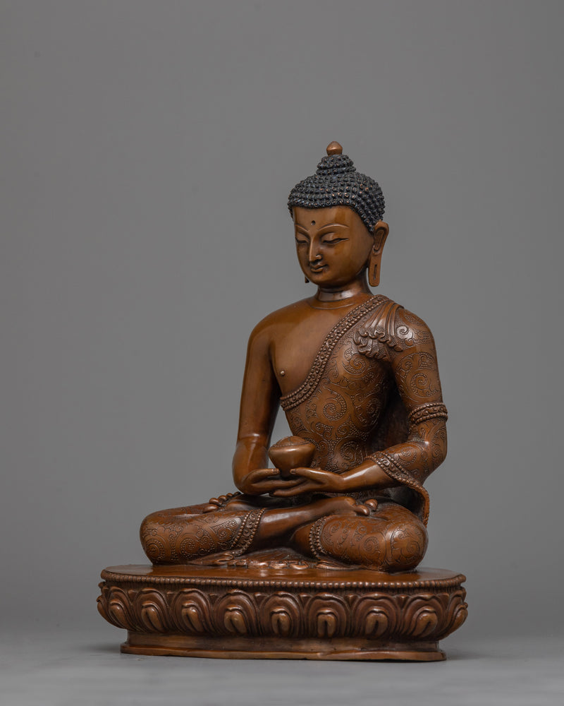 26cm Copper Amitabha Buddha Statue | Handcrafted Art of Nepal