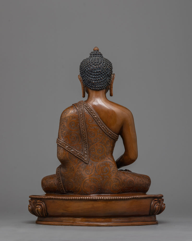 26cm Copper Amitabha Buddha Statue | Handcrafted Art of Nepal