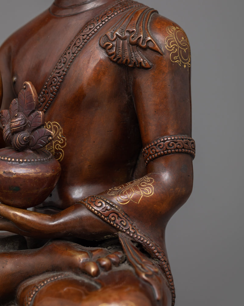 Medicine Buddha 33cm Statue | Handmade Sculpture of Healing Buddha "Bhaisajyaguru"