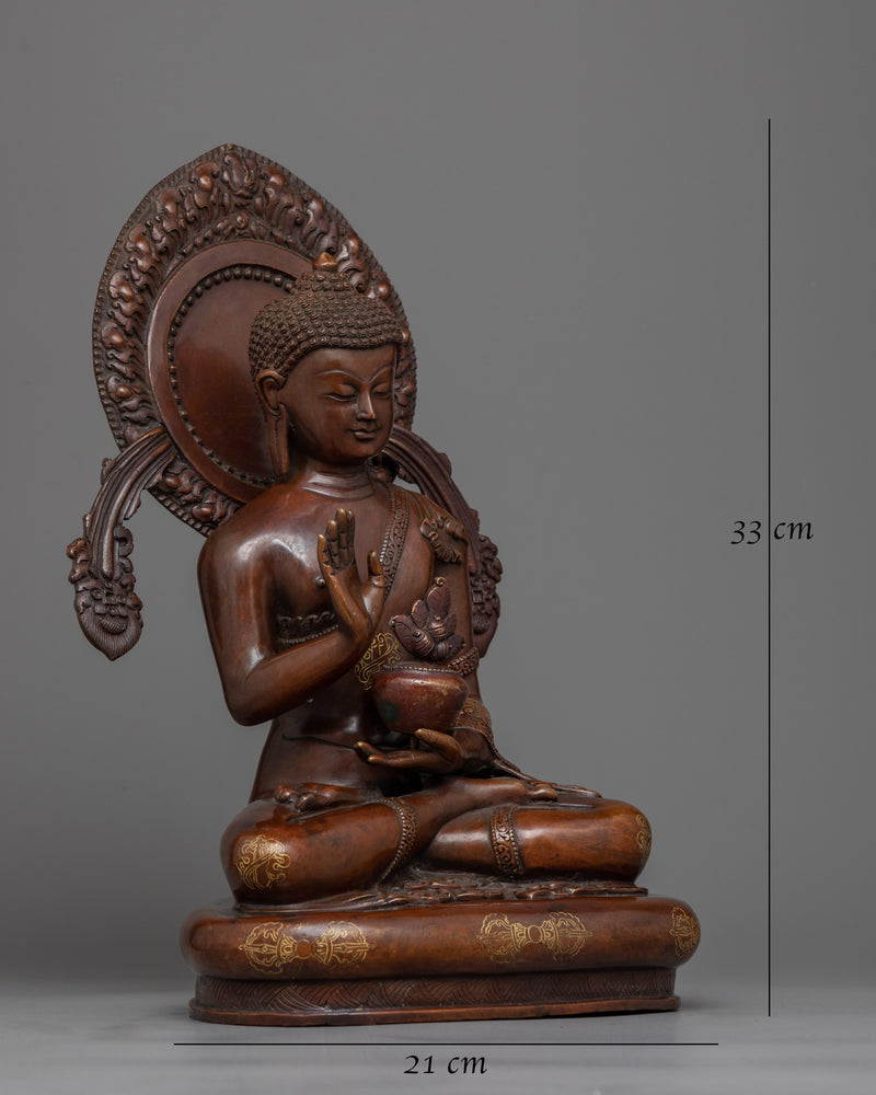 Medicine Buddha 33cm Statue | Handmade Sculpture of Healing Buddha "Bhaisajyaguru"